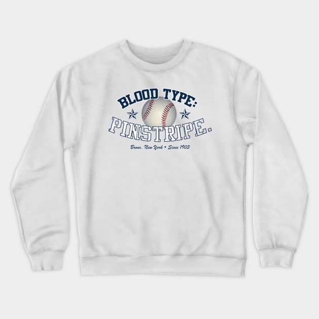 Blood Type: Pinstripe Crewneck Sweatshirt by PopCultureShirts